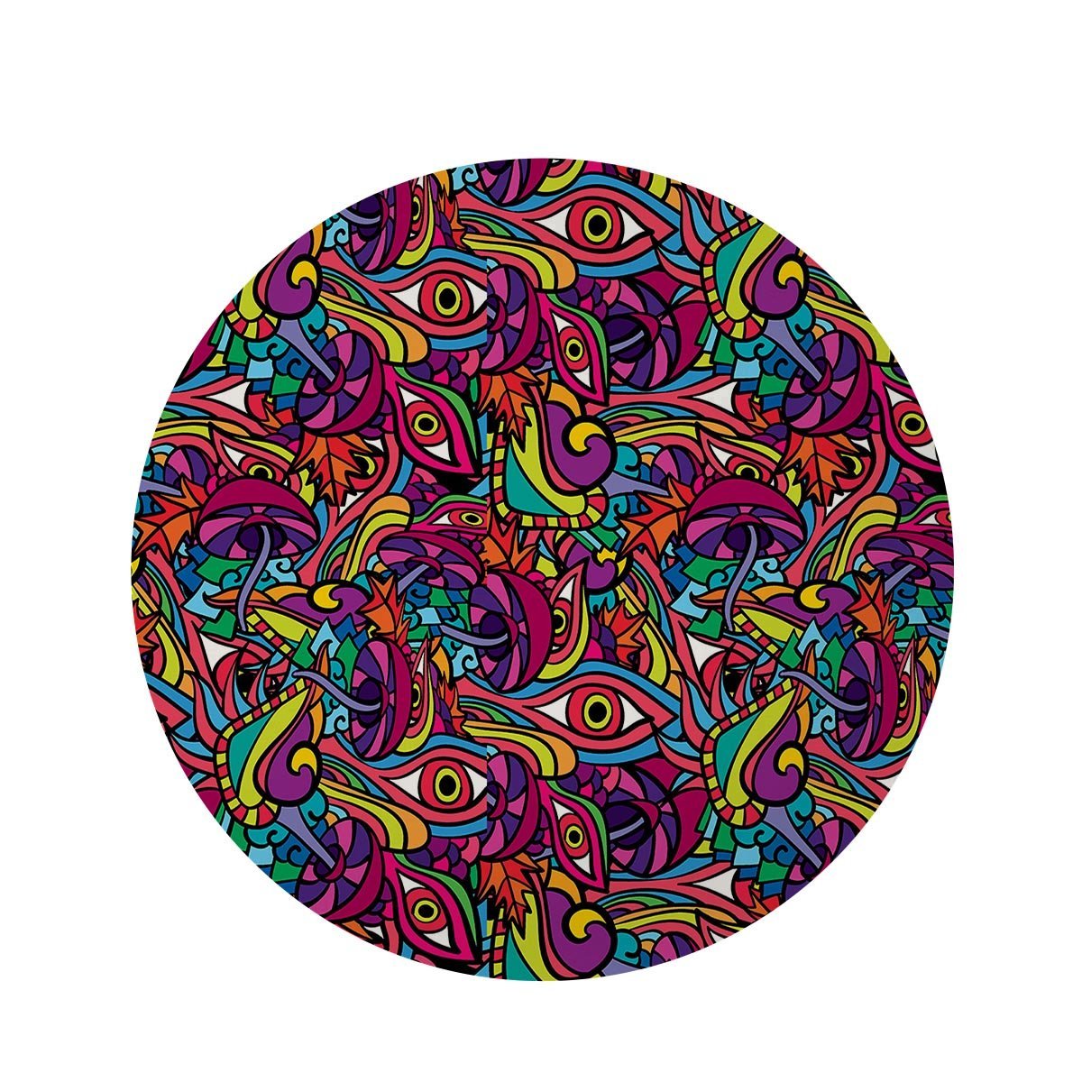 Psychedelic Trippy Eye Round Rug-grizzshop