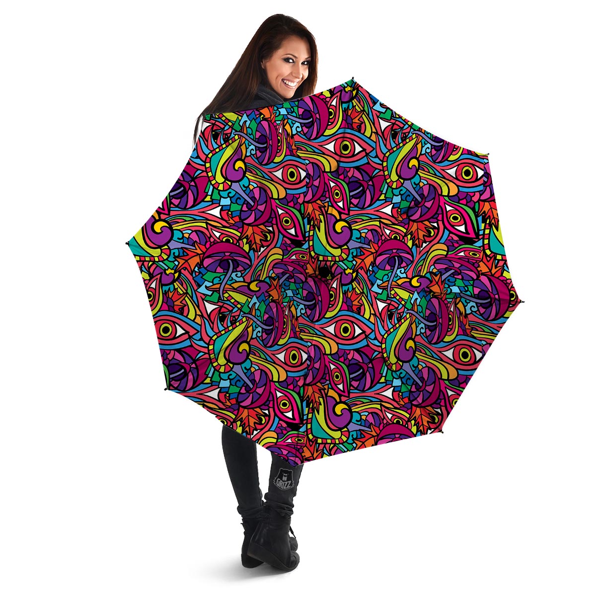 Psychedelic Trippy Eye Umbrella-grizzshop