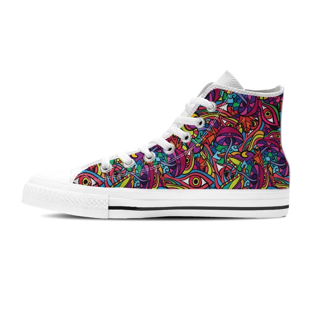 Psychedelic Trippy Eye Women's High Top Shoes-grizzshop