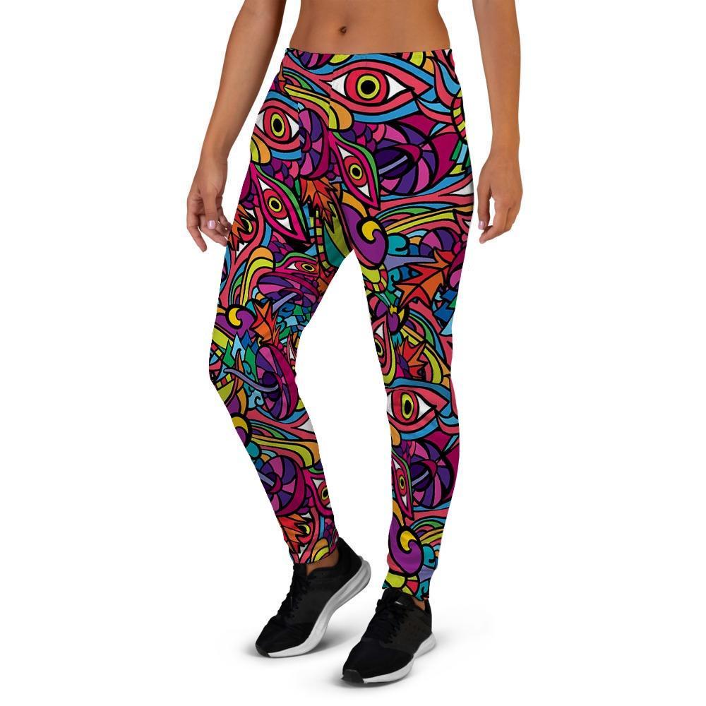 Psychedelic Trippy Eye Women's Joggers-grizzshop