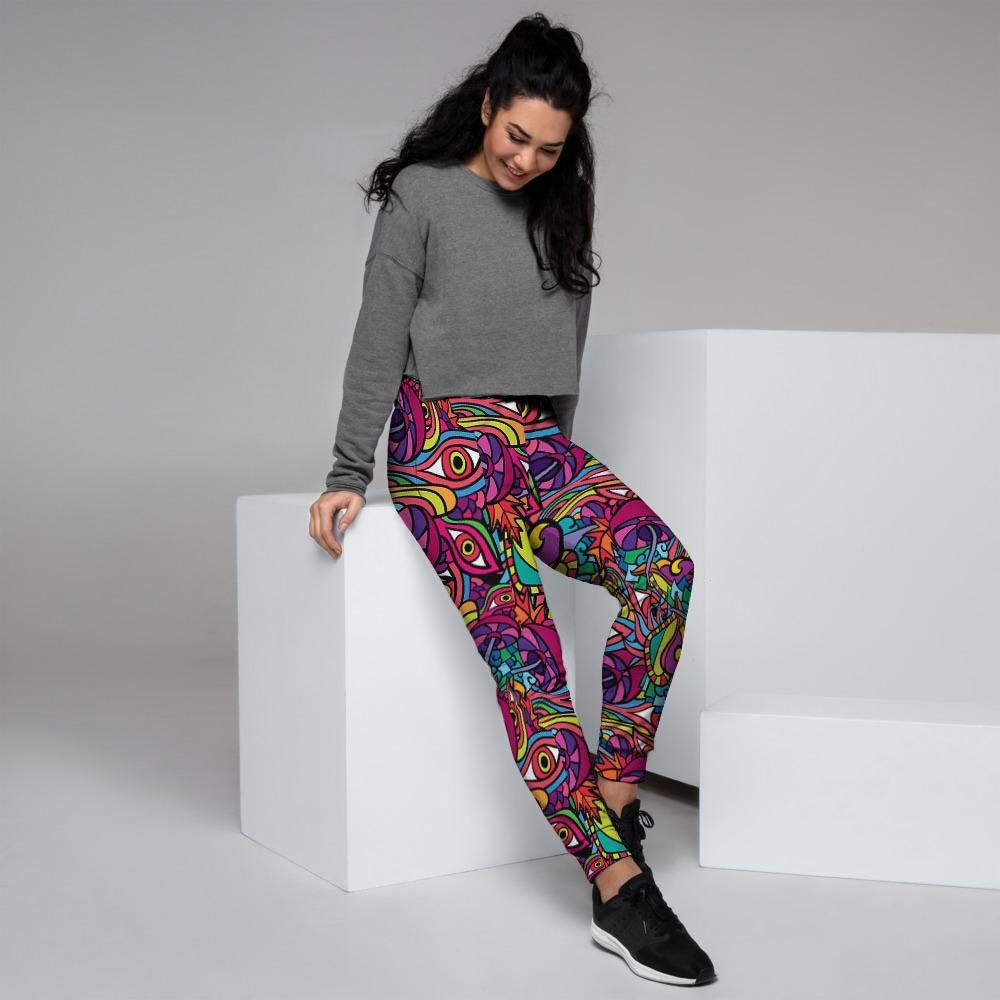 Psychedelic Trippy Eye Women's Joggers-grizzshop