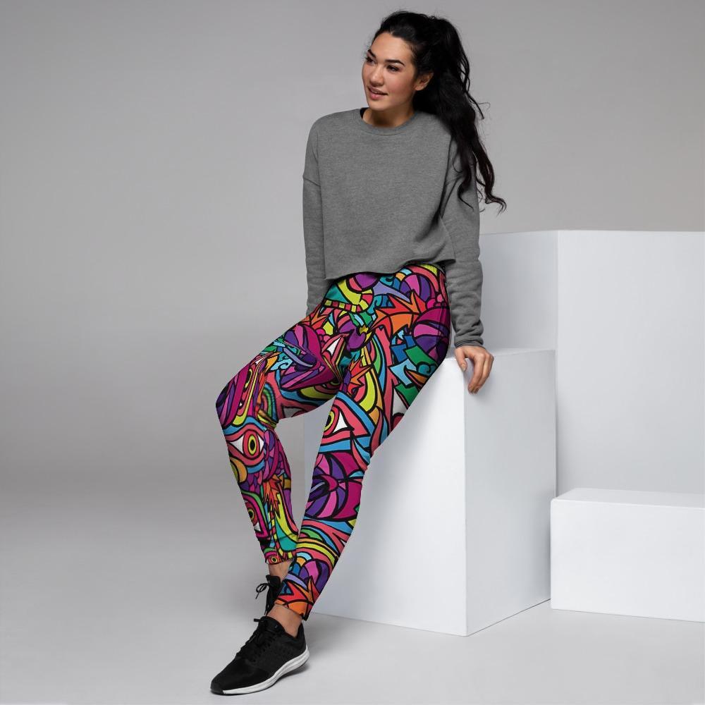 Psychedelic Trippy Eye Women's Joggers-grizzshop