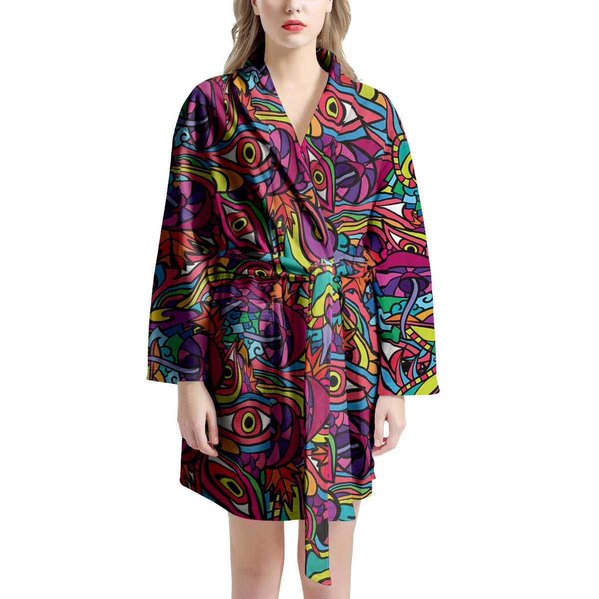 Psychedelic Trippy Eye Women's Robe-grizzshop