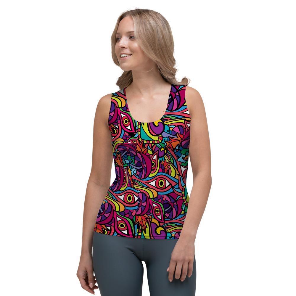 Psychedelic Trippy Eye Women's Tank Top-grizzshop