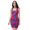 Psychedelic Trippy Hippie Heart Bodycon Dress-grizzshop