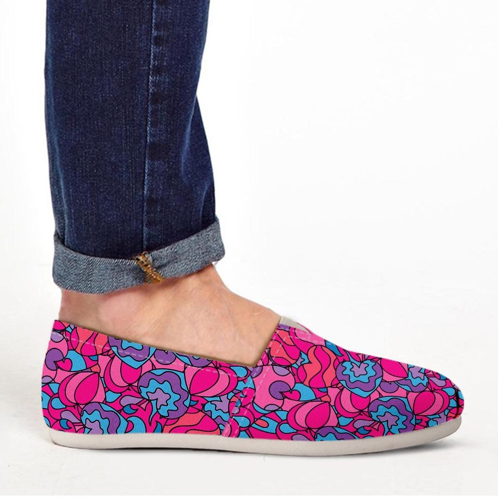 Psychedelic Trippy Hippie Heart Canvas Shoes-grizzshop