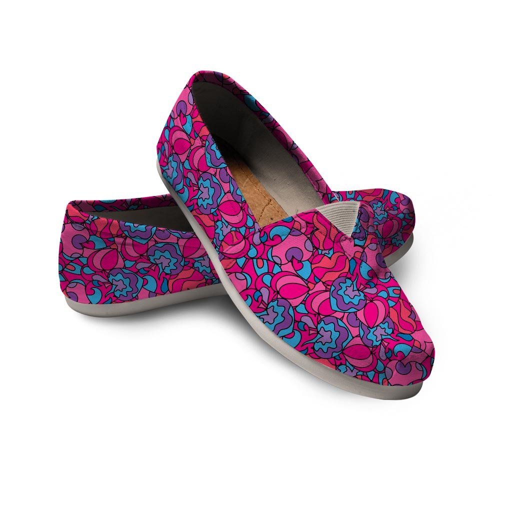 Psychedelic Trippy Hippie Heart Canvas Shoes-grizzshop