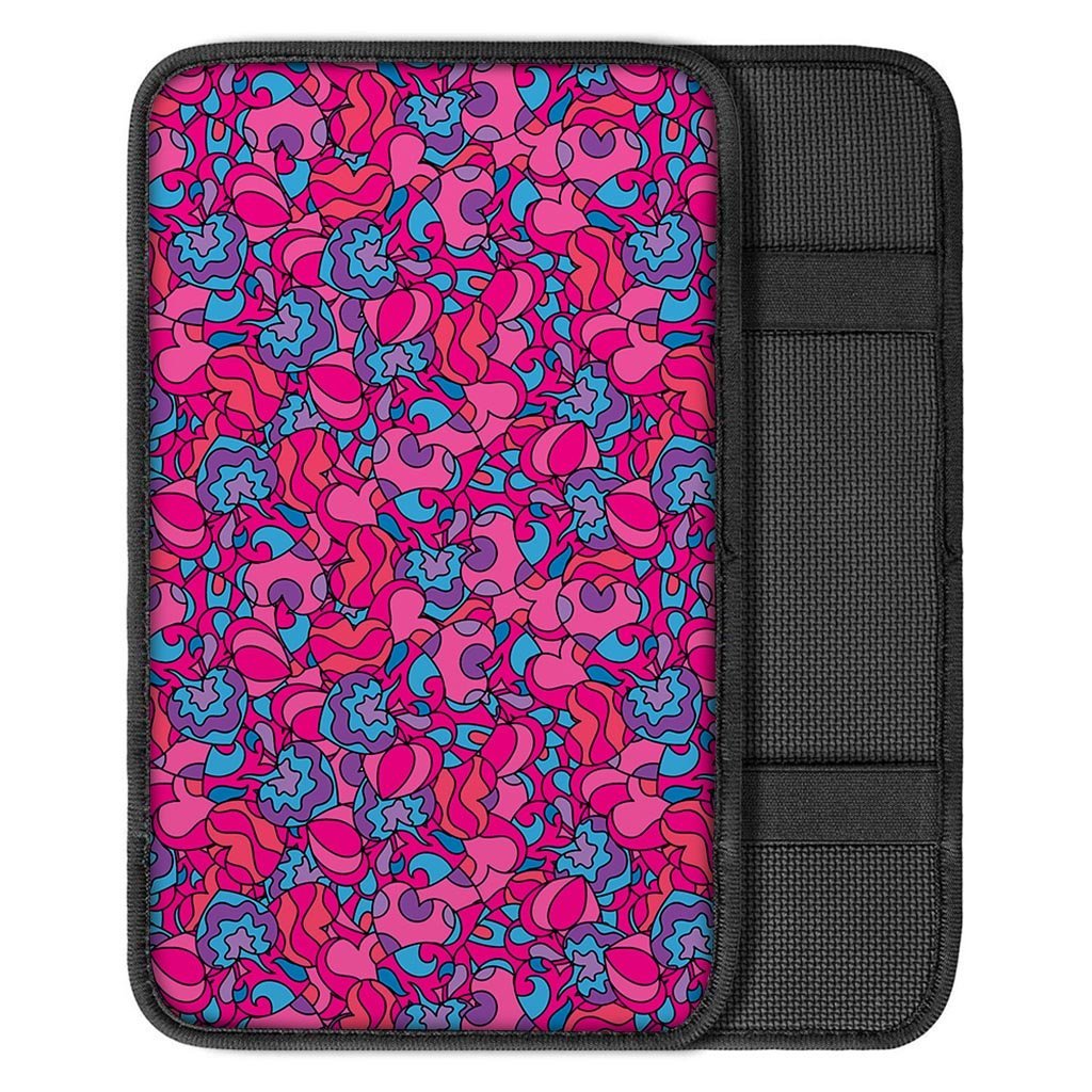 Psychedelic Trippy Hippie Heart Car Console Cover-grizzshop