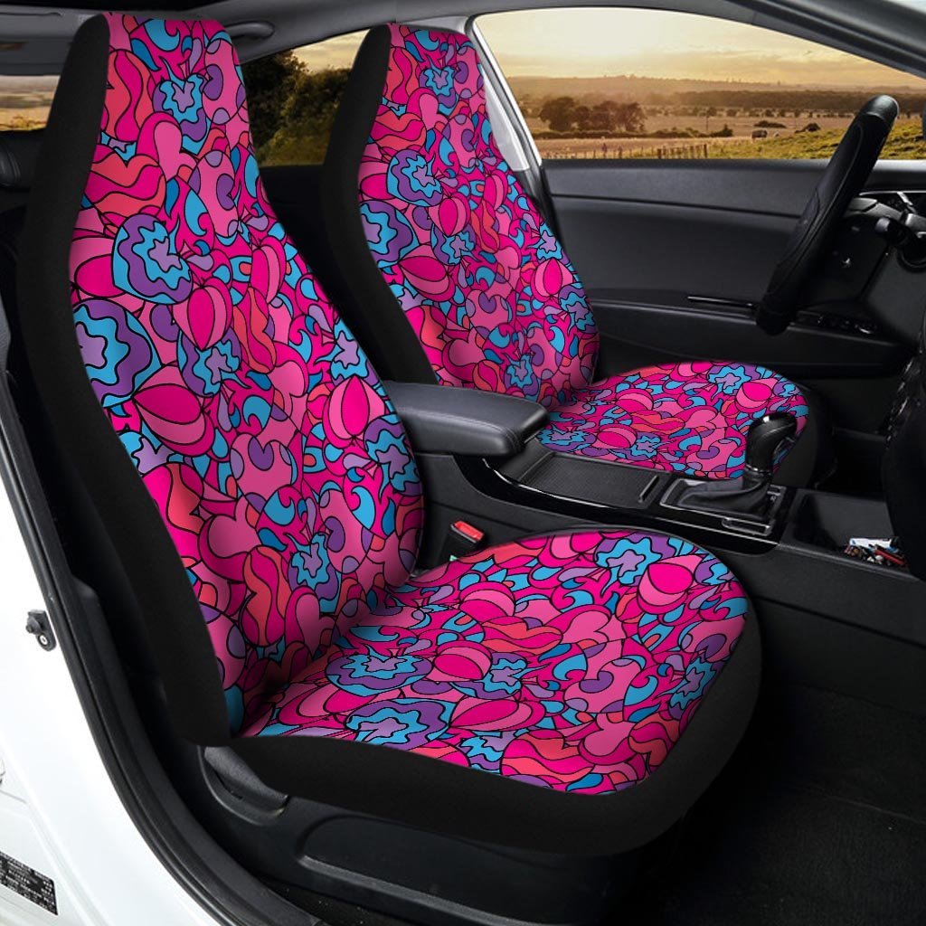 Psychedelic Trippy Hippie Heart Car Seat Covers-grizzshop