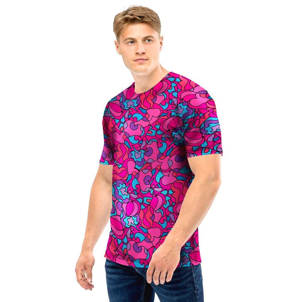 Psychedelic Trippy Hippie Heart Men T Shirt-grizzshop