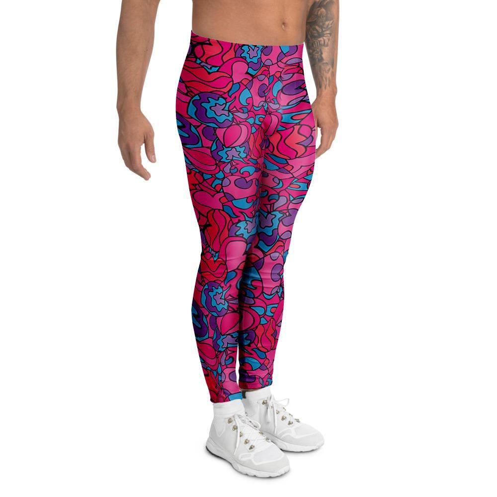 Psychedelic Trippy Hippie Heart Men's Leggings-grizzshop