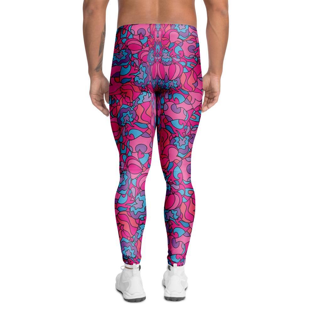 Psychedelic Trippy Hippie Heart Men's Leggings-grizzshop