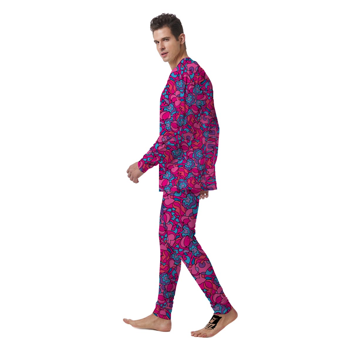 Psychedelic Trippy Hippie Heart Men's Pajamas-grizzshop