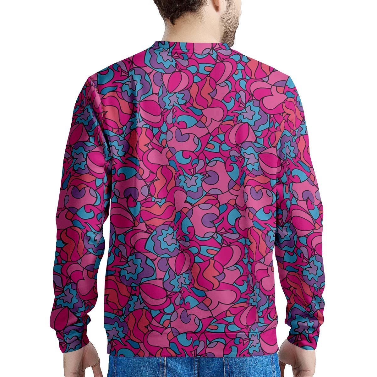 Psychedelic Trippy Hippie Heart Men's Sweatshirt-grizzshop