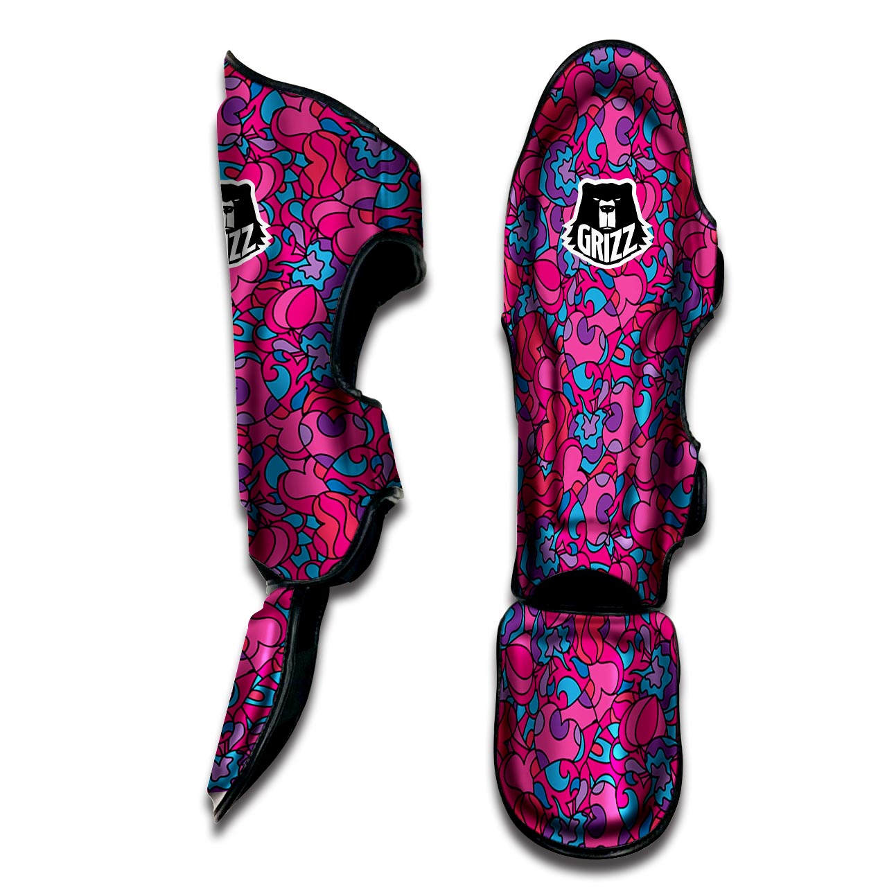 Psychedelic Trippy Hippie Heart Muay Thai Shin Guard-grizzshop