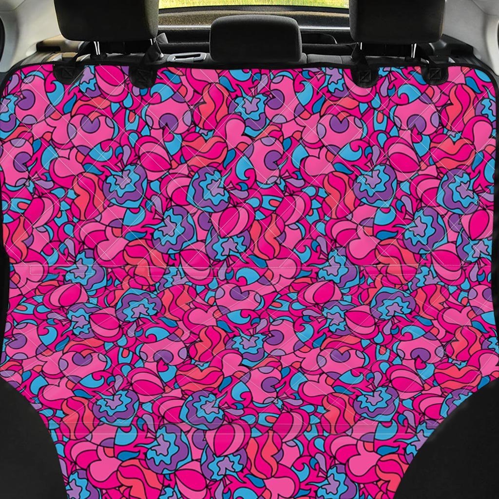 Psychedelic Trippy Hippie Heart Pet Car Seat Cover-grizzshop