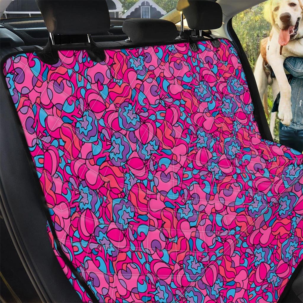 Psychedelic Trippy Hippie Heart Pet Car Seat Cover-grizzshop
