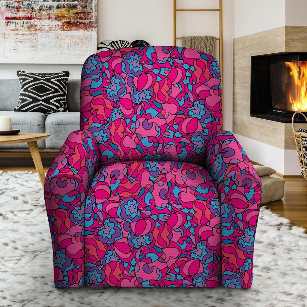 Psychedelic Trippy Hippie Heart Recliner Cover-grizzshop