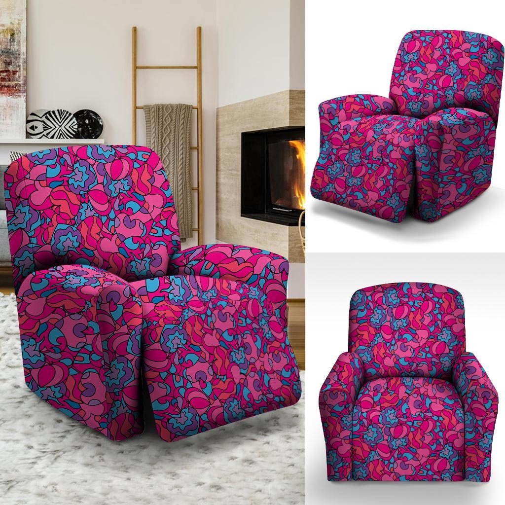 Psychedelic Trippy Hippie Heart Recliner Cover-grizzshop