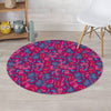 Psychedelic Trippy Hippie Heart Round Rug-grizzshop