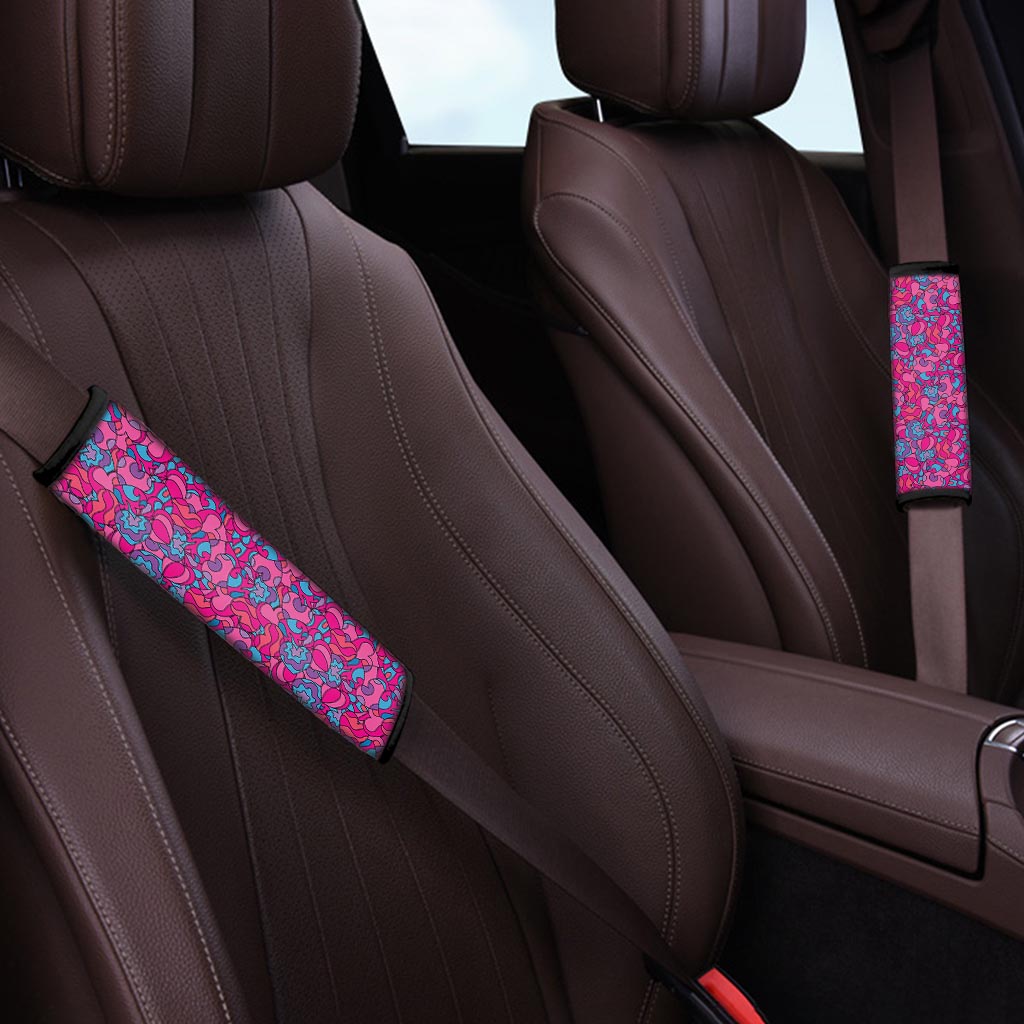 Psychedelic Trippy Hippie Heart Seat Belt Cover-grizzshop