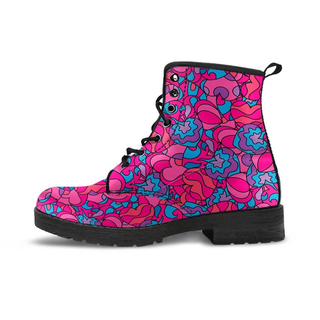 Psychedelic Trippy Hippie Heart Women's Boots-grizzshop