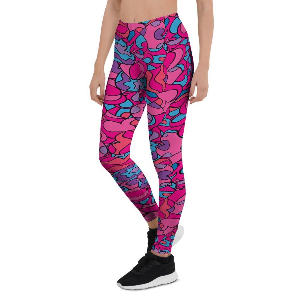 Psychedelic Trippy Hippie Heart Women's Leggings-grizzshop