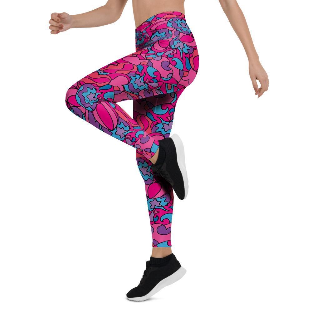 Psychedelic Trippy Hippie Heart Women's Leggings-grizzshop