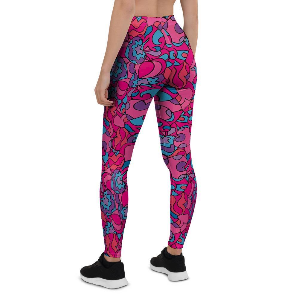 Psychedelic Trippy Hippie Heart Women's Leggings-grizzshop