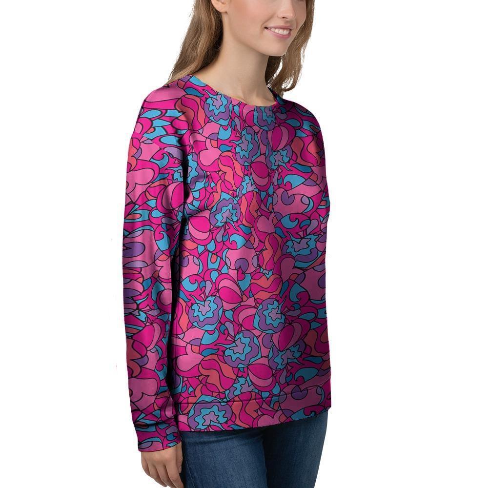 Psychedelic Trippy Hippie Heart Women's Sweatshirt-grizzshop