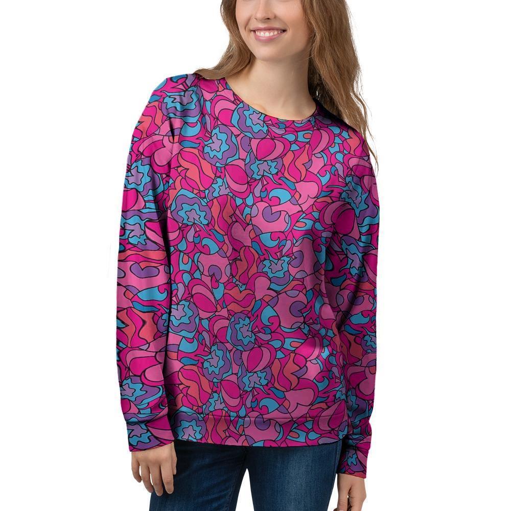 Psychedelic Trippy Hippie Heart Women's Sweatshirt-grizzshop