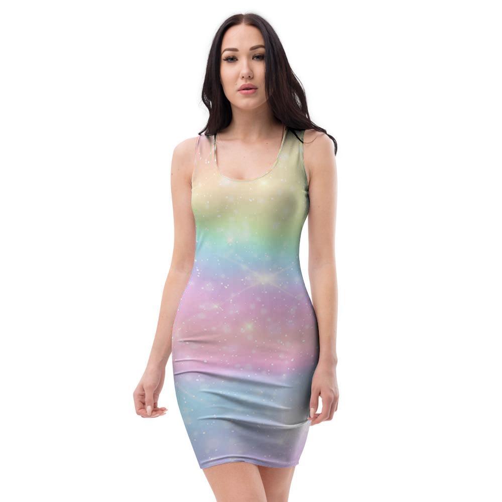 Psychedelic Trippy Holographic Bodycon Dress-grizzshop