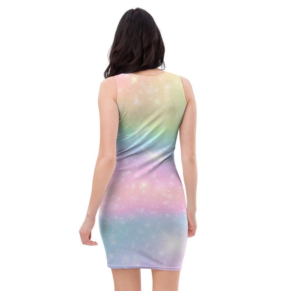 Psychedelic Trippy Holographic Bodycon Dress-grizzshop