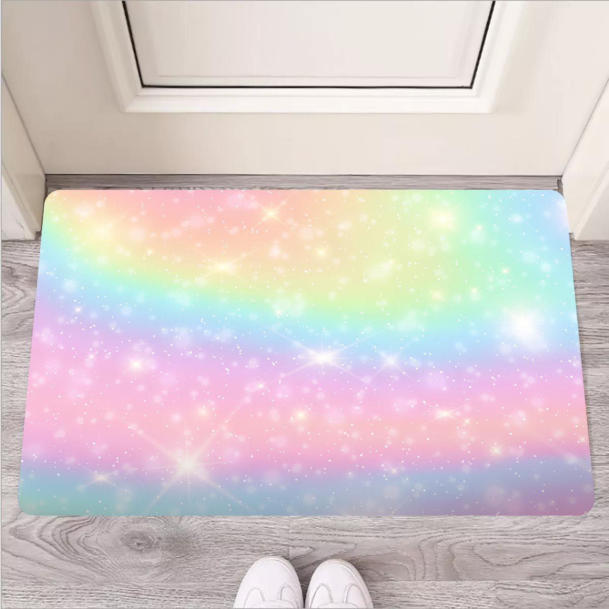 Psychedelic Trippy Holographic Door Mat-grizzshop