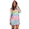 Psychedelic Trippy Holographic Hoodie Dress-grizzshop