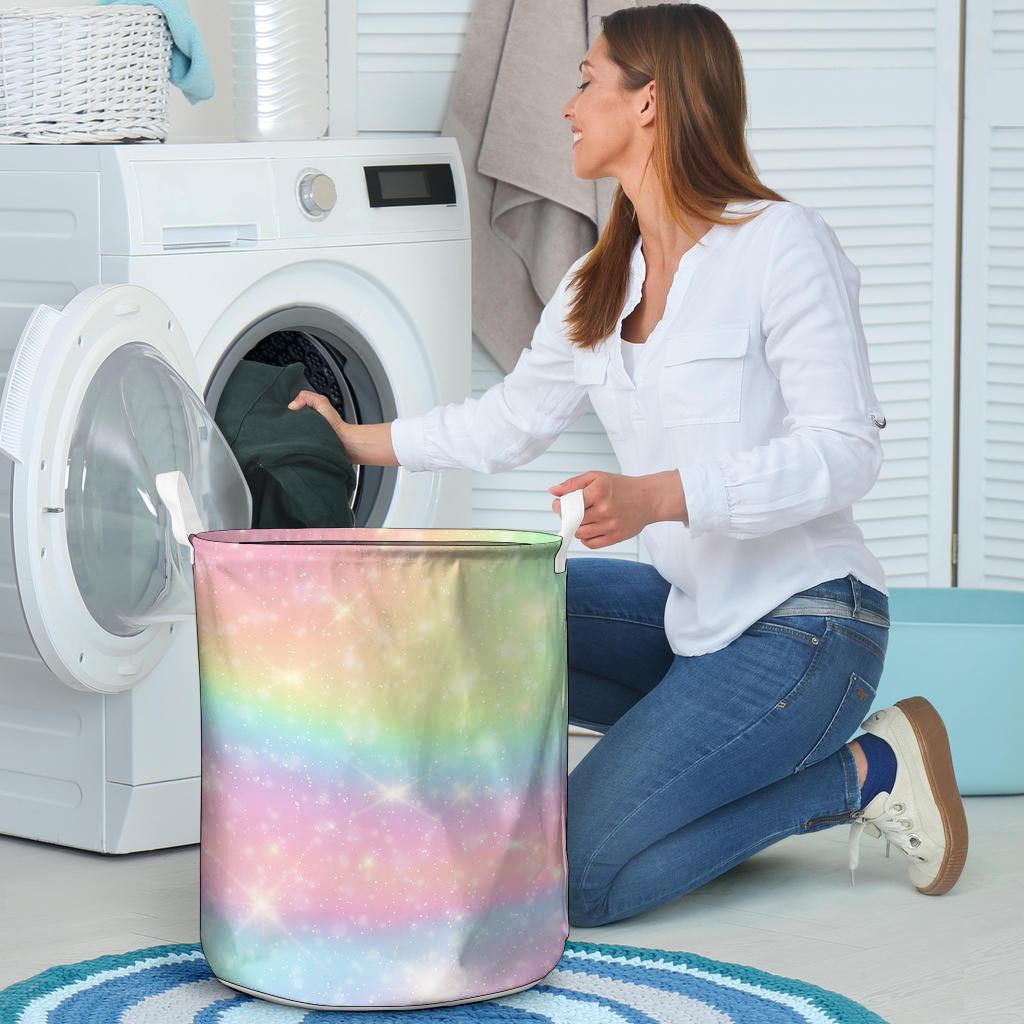 Psychedelic Trippy Holographic Laundry Basket-grizzshop