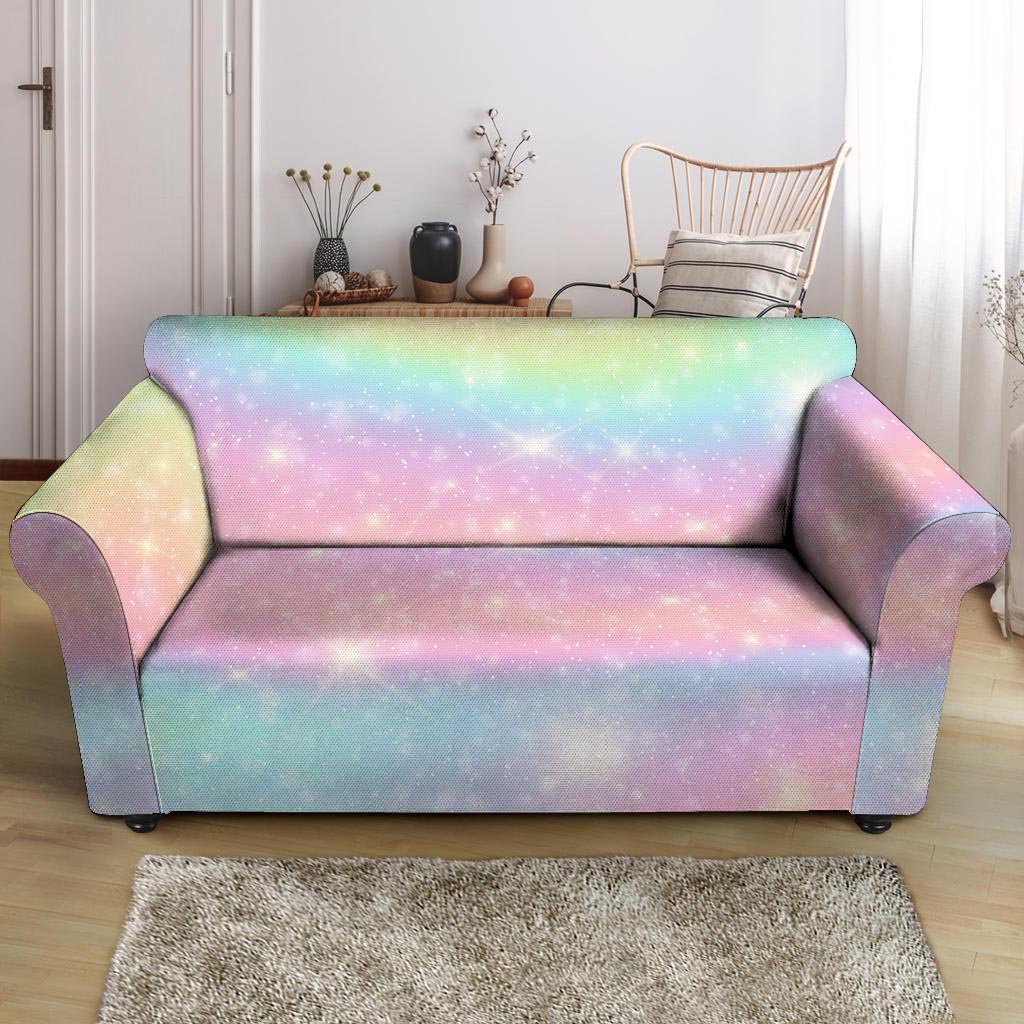 Psychedelic Trippy Holographic Loveseat Cover-grizzshop