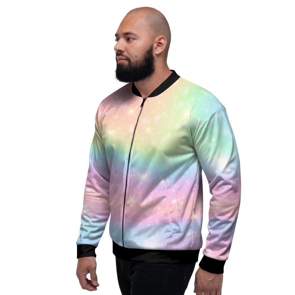 Psychedelic Trippy Holographic Men's Bomber Jacket-grizzshop