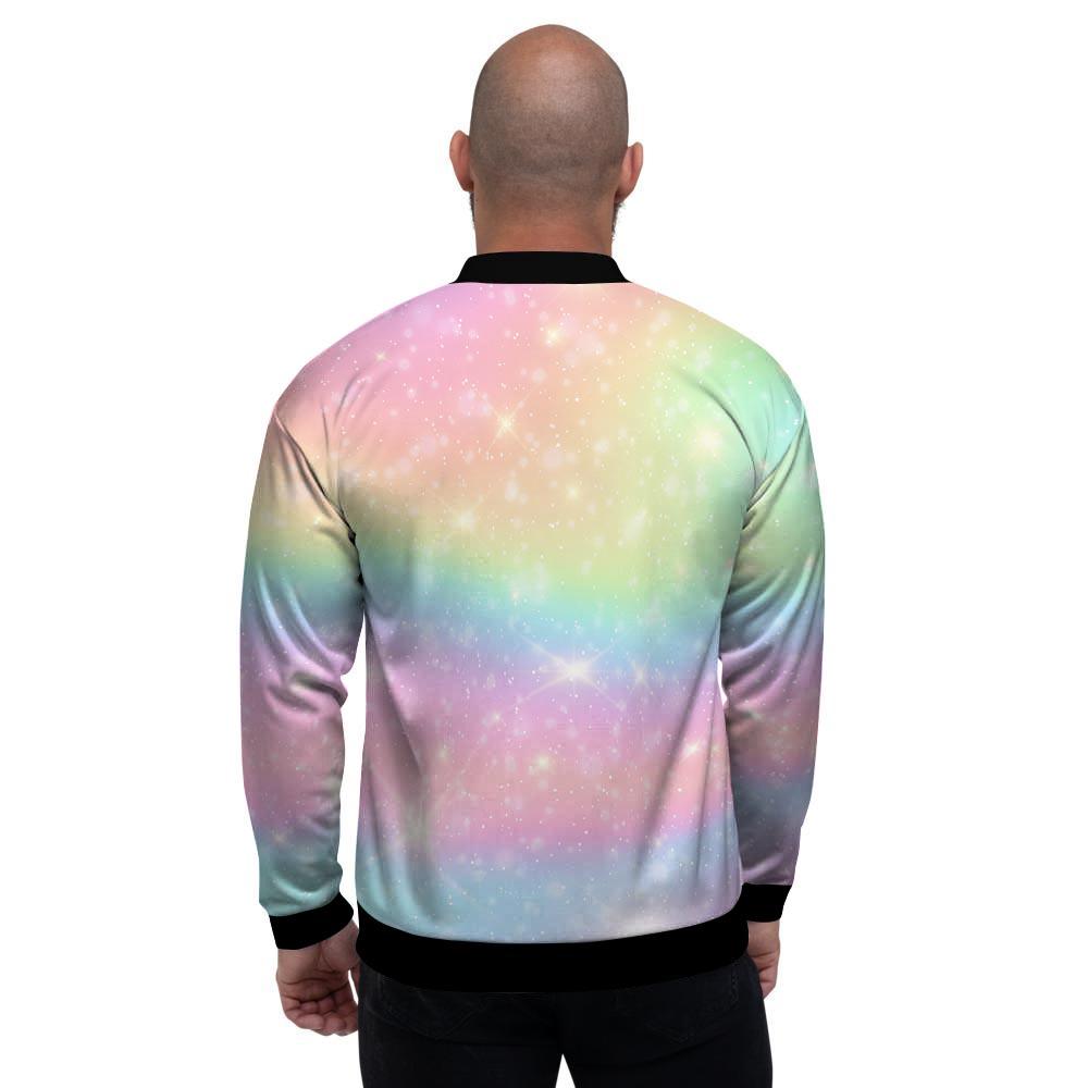 Psychedelic Trippy Holographic Men's Bomber Jacket-grizzshop