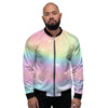 Psychedelic Trippy Holographic Men's Bomber Jacket-grizzshop