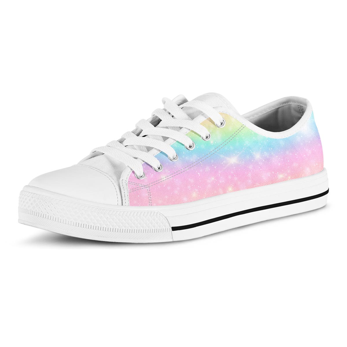 Psychedelic Trippy Holographic Men's Low Top Shoes-grizzshop