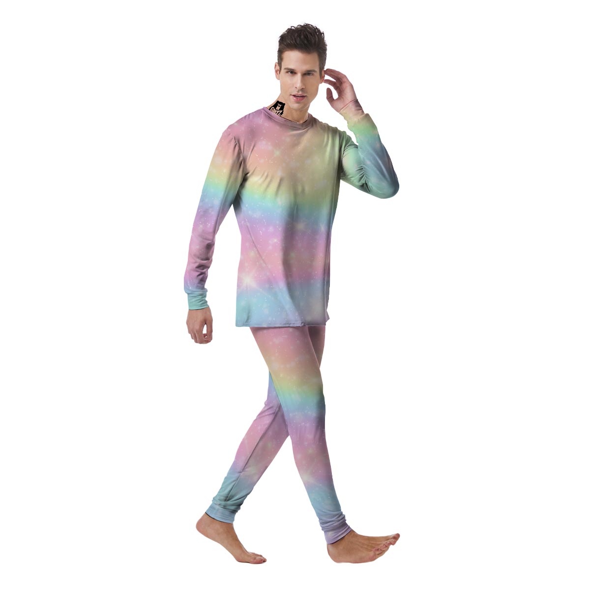 Psychedelic Trippy Holographic Men's Pajamas-grizzshop