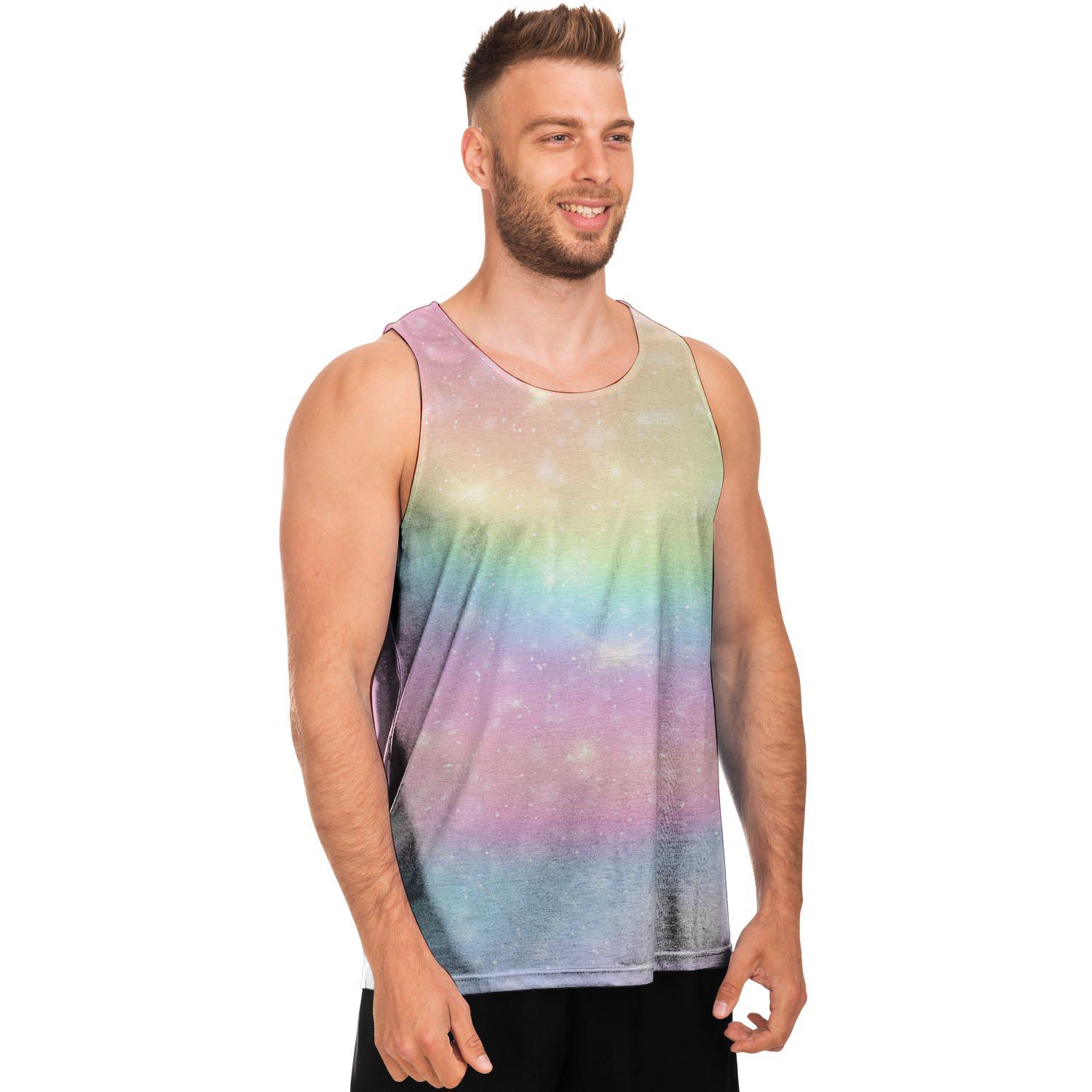 Psychedelic Trippy Holographic Men's Tank Tops-grizzshop