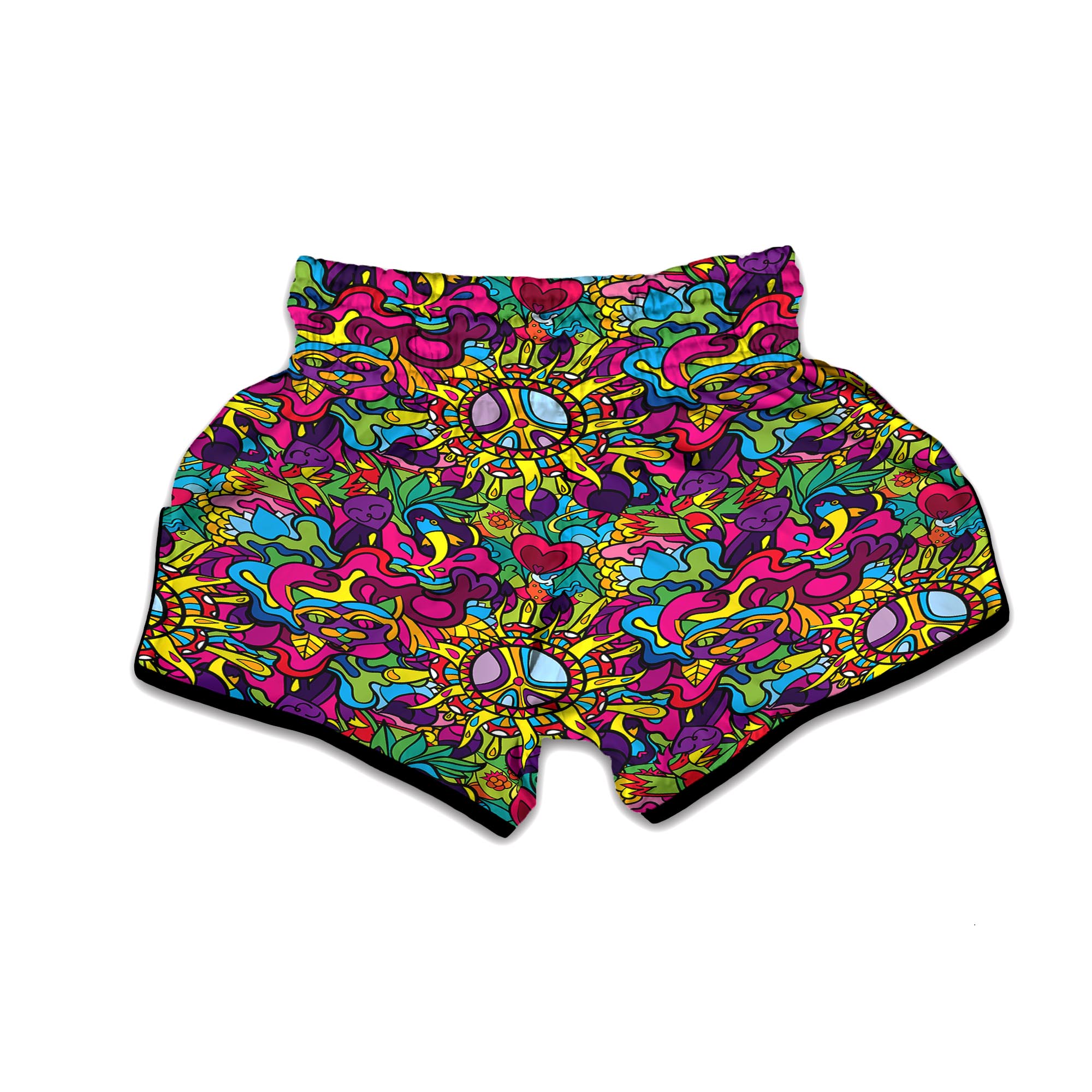 Psychedelic Trippy Holographic Muay Thai Boxing Shorts-grizzshop