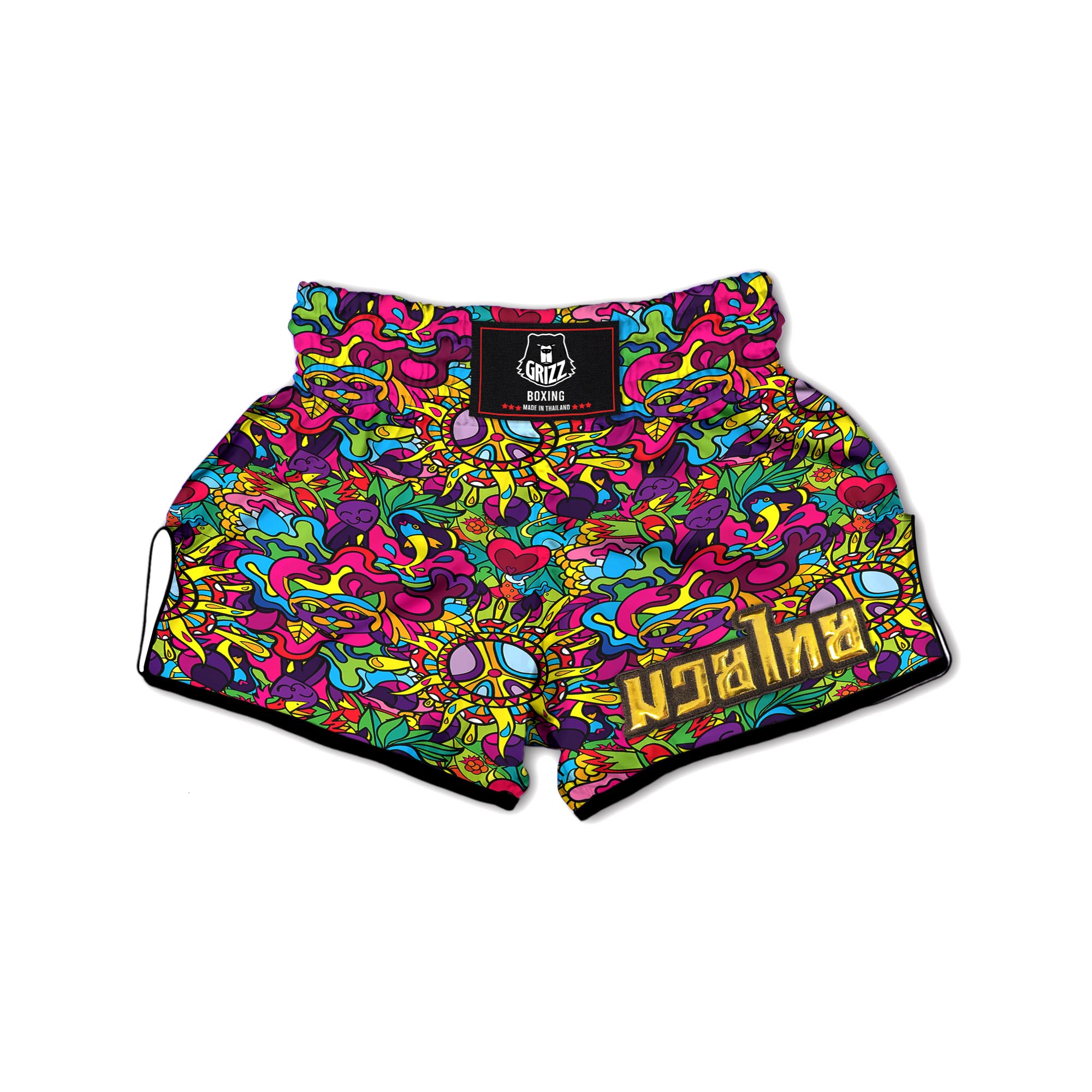 Psychedelic Trippy Holographic Muay Thai Boxing Shorts-grizzshop