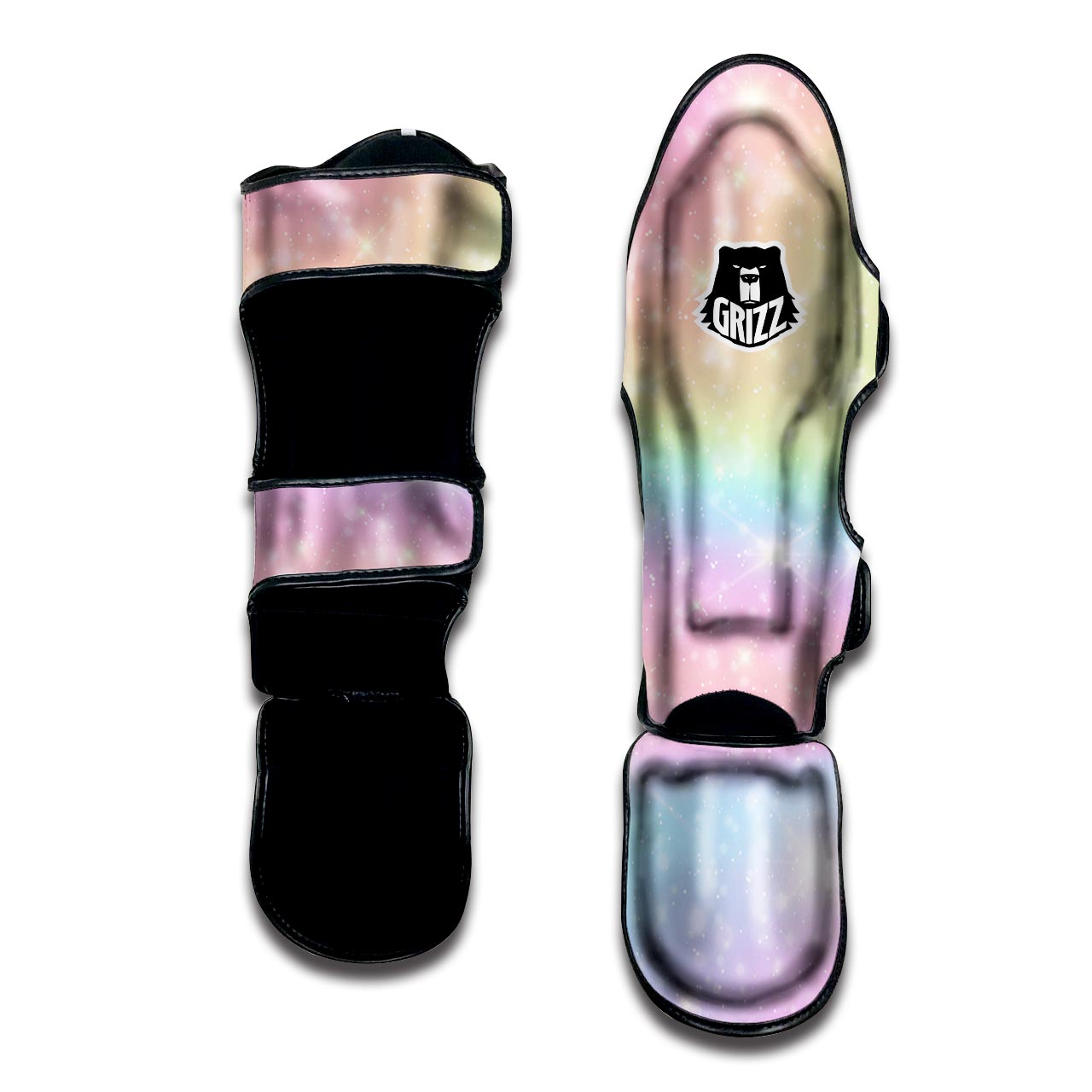 Psychedelic Trippy Holographic Muay Thai Shin Guard-grizzshop