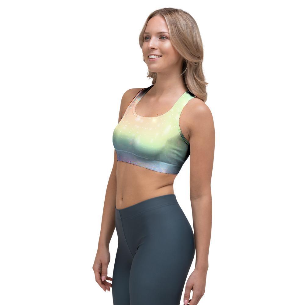 Psychedelic Trippy Holographic Sports Bra-grizzshop