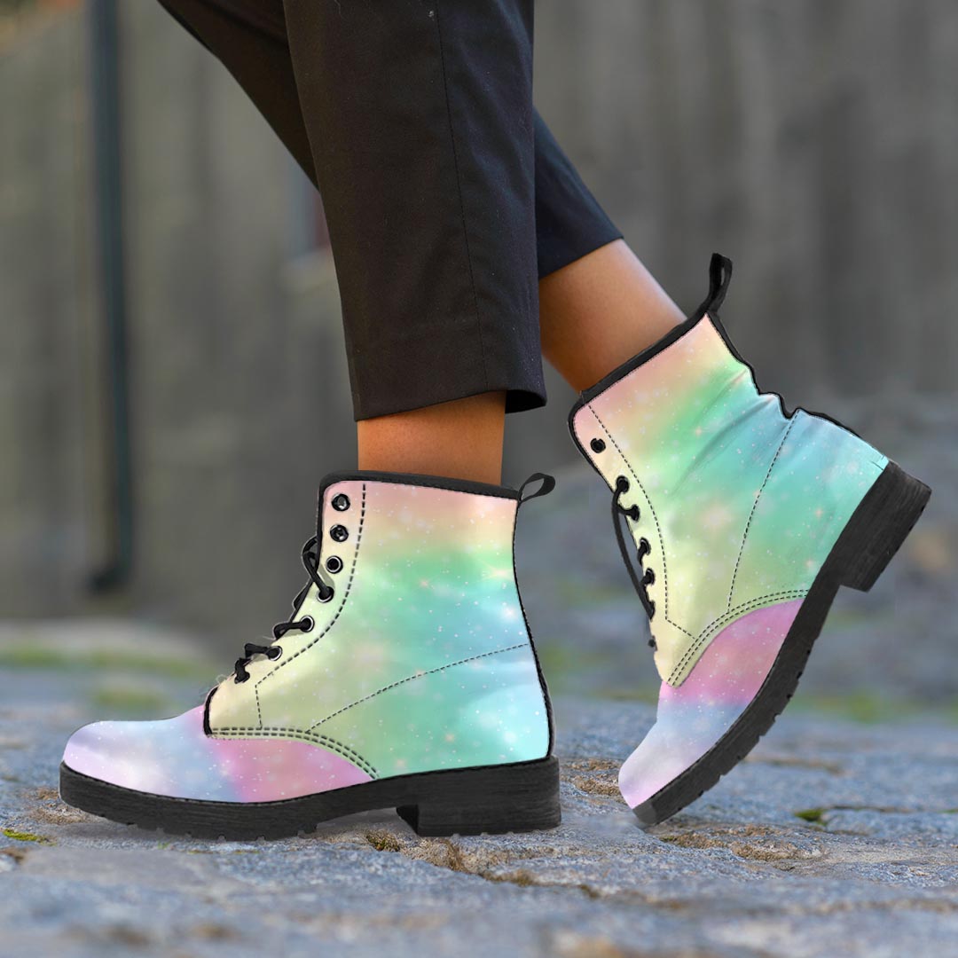 Psychedelic Trippy Holographic Women's Boots-grizzshop