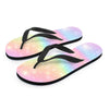 Psychedelic Trippy Holographic Women's Flip Flops-grizzshop