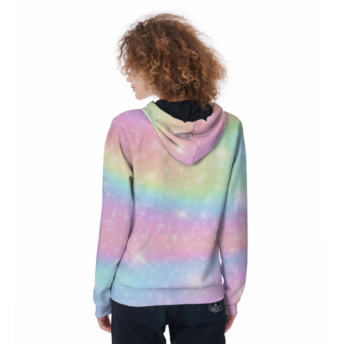 Psychedelic Trippy Holographic Women's Zip Up Hoodie-grizzshop